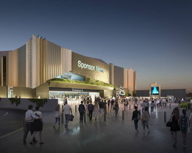 An artist's impression of the planned 8,500 capacity Edinburgh Park arena, with the AEG Europe planning application currently with the City of Edinburgh Council.
