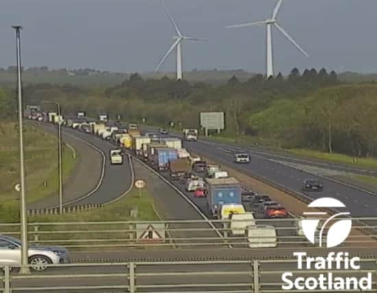 Drivers face delays on the M8 near junction 4A following a  road traffic collision