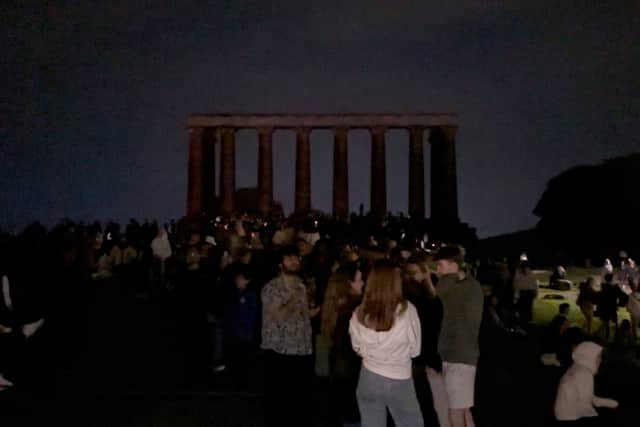 People could be found at all corners of Calton Hill
