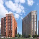 A CGI artist's impression of the two tower block development at Ocean Point 2, being progressed by property developer S Harrison Developments.