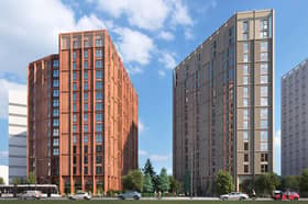 A CGI artist's impression of the two tower block development at Ocean Point 2, being progressed by property developer S Harrison Developments.