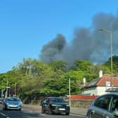 Smoke beams from a blaze at Corstorphine Hill