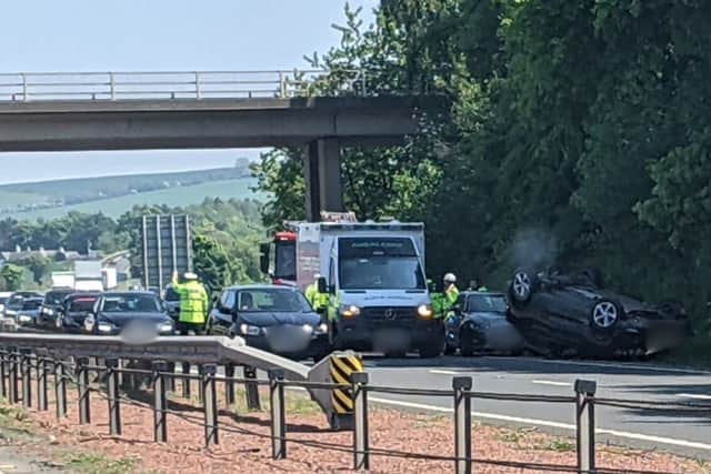 A man was taken to hospital ‘as a precaution’ following the crash on the A1 near New Craighall