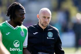David Gray (right) and Rocky Bushiri after the 1-1 draw with Livi.
