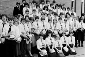 Secondary school children from Edinburgh's Royal High School after their prize-giving ceremony in July 1981.