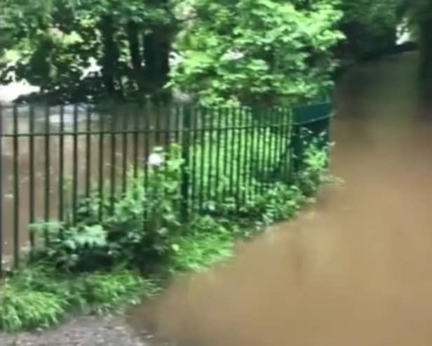 The Water of Leith has burst its banks