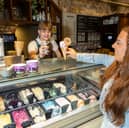 Taylor Swift fan, Abbie McDowall, tries Equi’s new limited edition Swiftie Swirl at the National Trust for Scotland’s Gladstone’s Land in Edinburgh. 