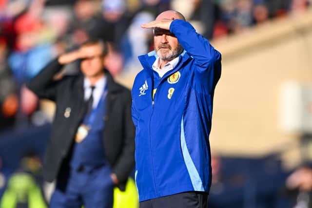 Scanning the horizon for the next challenge - Clarke during Hampden draw with Finland.