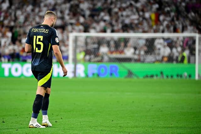 Ryan Porteous will miss Scotland's next two matches after his red card against Germany (Pic: Getty)