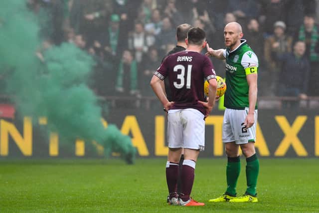 Smokin' - Gray in action against Hearts at Tynecastle back in 2019.