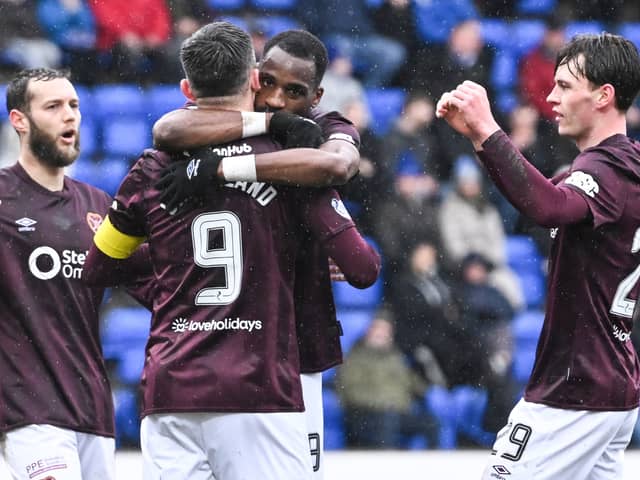 Elton Kabangu has linked up well with Hearts captain Lawrence Shankland.