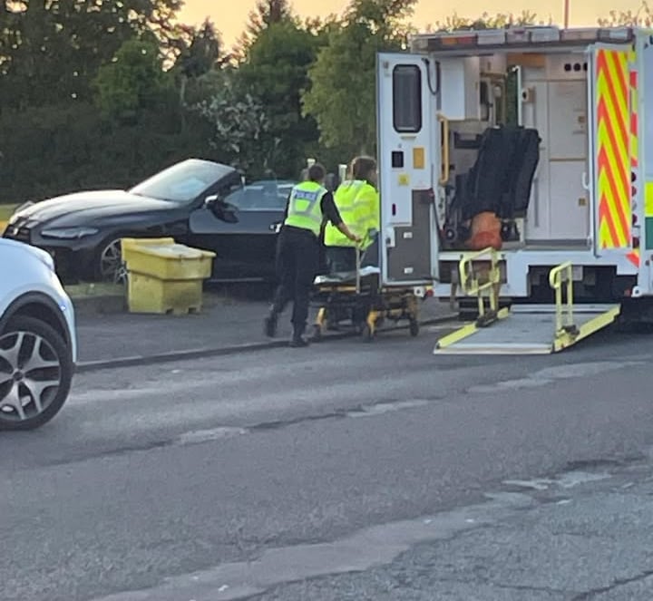 Edinburgh road collision between ambulance and convertible BMW car at ...