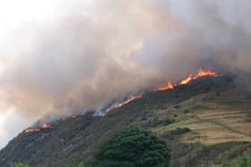 Fire crews were called after flames were spotted ripping through gorse on Arthur's Seat shortly after 4pm on Sunday. 