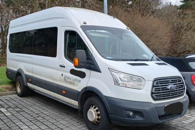 The van pictured matches the description of the stolen West Lothian Council minibus