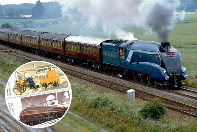 Royal Mail is issuing new stamps showcasing iconic British steam locomotives (Images: Getty Images/Royal Mail)