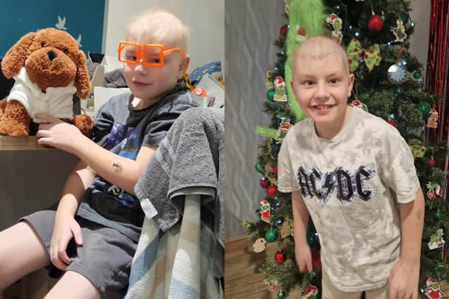 Kit is still smiling despite his devastating diagnosis four months ago.