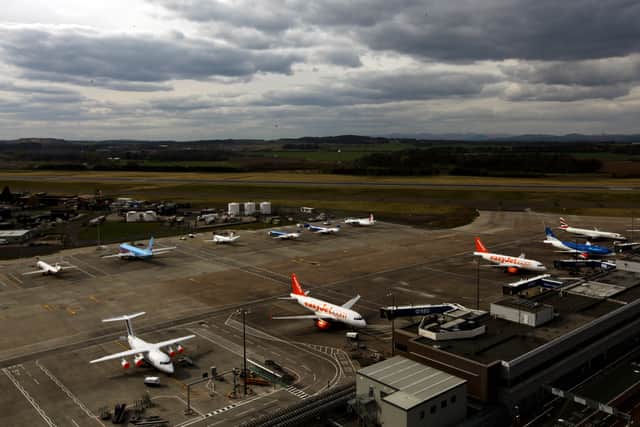 Operations at Scotland’s busiest airport were suspended due to an issue with an aircraft which the airport said ‘landed safely and remains on the runway’. 