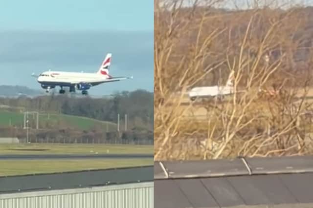 British Airways flight makes an emergency landing at Edinburgh Airport on December 8 2025.