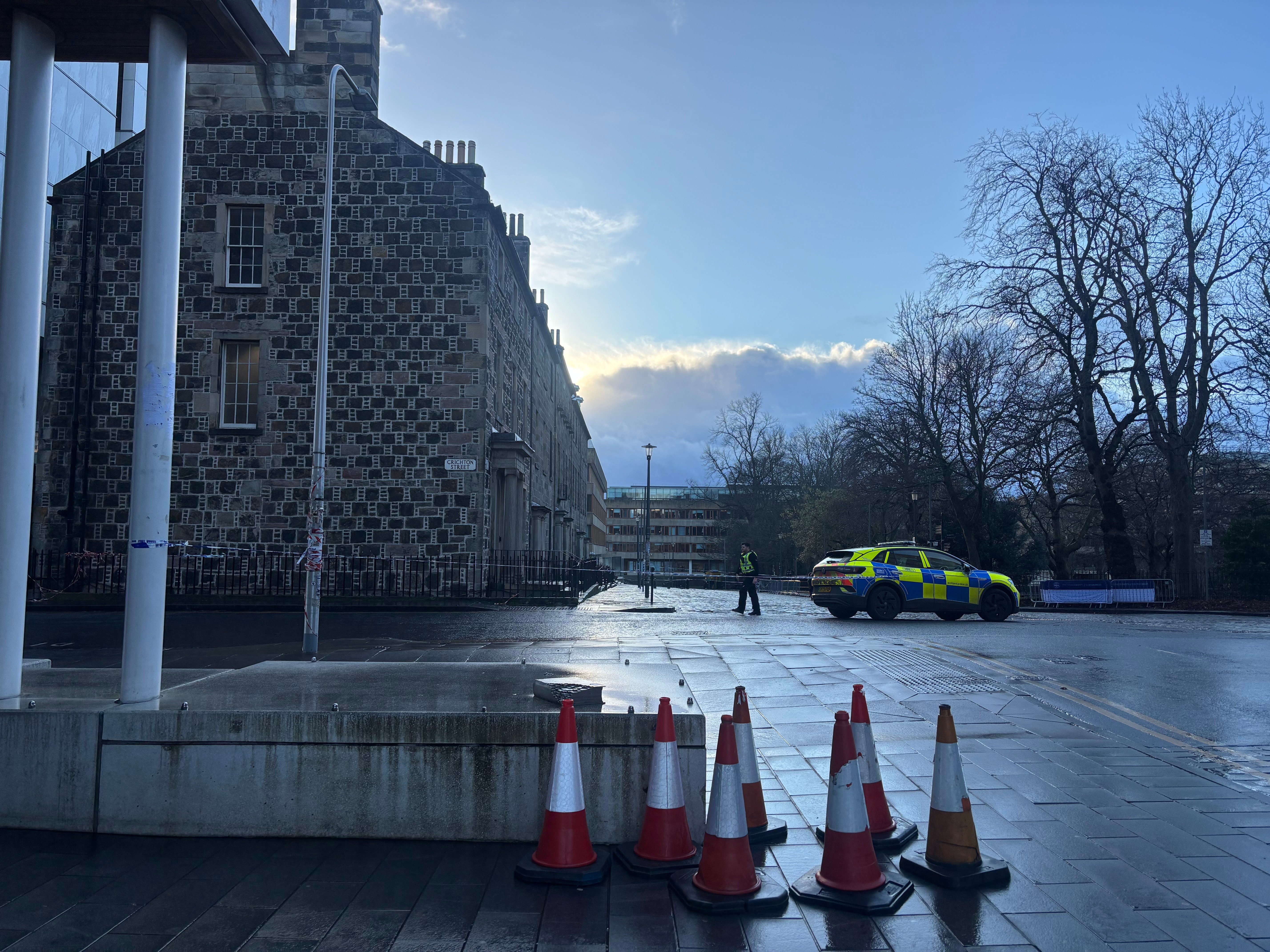Edinburgh's George Square taped off by police after debris falls from ...