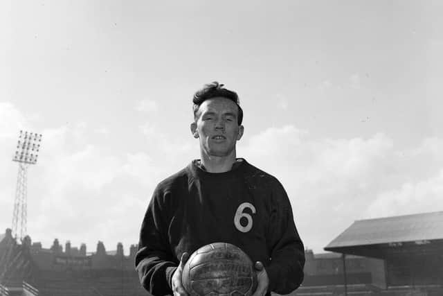 Hearts legend John Cumming, pictured during training at Tynecastle in March 1960.