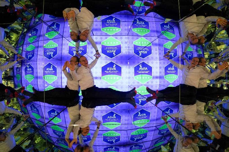  Andrew Johnson, general manager at Camera Obscura & World of Illusions sitting inside the Giant Kaleidoscope exhibit celebrating receiving the 5-star award.