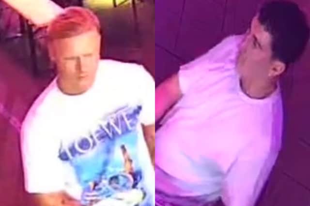 Police released CCTV images of these two men in connection with an assault at the Corn Exchange in Chesser last summer.