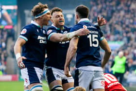 Scotland forward Jack Dempsey (centre) was initially feared to be out for the remainder of the 2026 Six Nations after picking up an injury in the Calcutta Cup win over England (Pic: SNS)