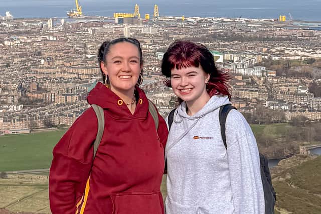 Maëlle Guennec (left) and Esmé Capp, who both suffer from endometriosis, are walking 10 hills across Edinburgh and the Pentlands throughout March to raise awareness of the condition and raise money for Endometriosis UK.