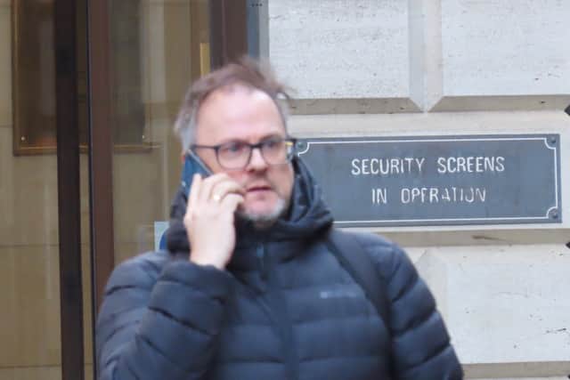 Stock photo of Craig Raeburn outside Edinburgh Sheriff Court.