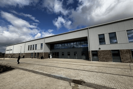 The exterior of the new school.