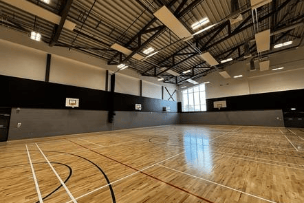 The gym hall of the new school.