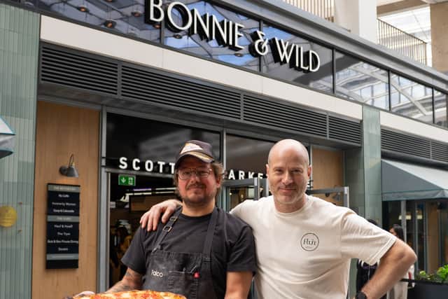 Global pizza consultant Anthony Falco, left, with Ivan Stein, founder of Flùr outside Bonnie & Wild in Edinburgh.