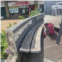 Youths destroyed a seating area in Dalkeith town centre on Saturday night