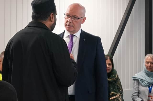 First Minister John Swinney visiting Broomhouse Mosque