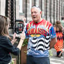 Gavin Hastings speaks with Scotsman reporter Rachel Fergusson at a celebration of life for his brother, Scott Hastings, in Edinburgh on Saturday afternoon.