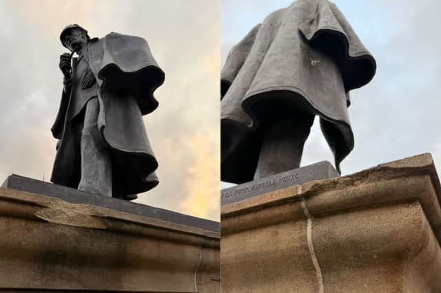 New Town and Broughton Community Council claim there has been fresh damage to the Sherlock Holmes statue in Picardy Place