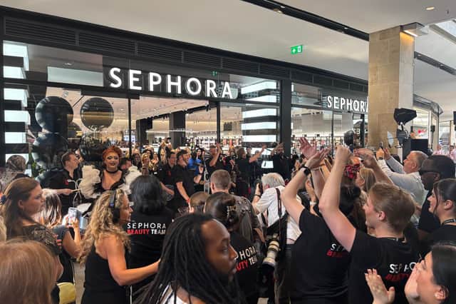The store launch saw performances from the Red Hot Chilli Piper and drag artist Sally Saint Scott, as well a music provided by DJ Lu.
