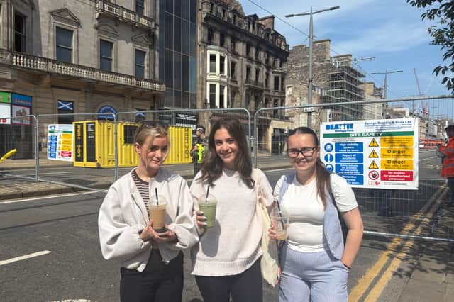 Cerys Nugents, Lilas Hayou and Brooke Marchant (left to right) are interning in the city this summer