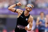 Josh Kerrcelebrates after winning the 1 Mile Men's Final and setting a new World Record during the Novuna London Athletics Meet, part of the 2026 Wanda Diamond League, at London Stadium. (Photo by Michael Steele/Getty Images)