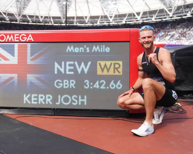Josh Kerr’s time took 0.47 seconds off the previous world record (Adam Davy/PA).