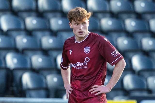 Arbroath's Hearts loanee Cormac Daly in action