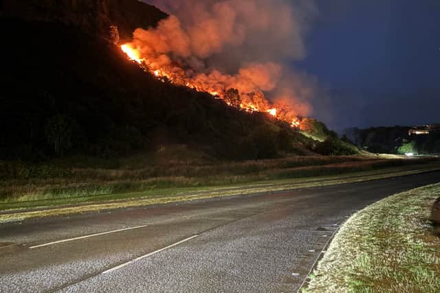 Sunday night’s wildfire on Salisbury Crags was the third within the space of a year in Holyrood Park.
