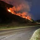The fire at Salisbury Crags in Holyrood Park overnight 