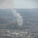 Plumes of smoke from Holyrood Park could be seen from passengers on planes arriving at Edinburgh Airport on Sunday night 