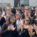 S1 pupils at Portobello High School were gifted special safety-certified solar eclipse viewing glasses, with the historic and rare event coinciding with the return to the classroom after summer break.