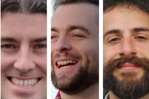 Portobello/Craigmillar contenders: Silas McGilvray (SNP), Jim Wyke (Labour) and Lorenzo Martinico (Greens)