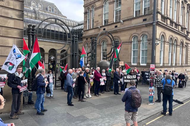 Pro-Palestine Protesters outside Edinburgh Sheriff Court