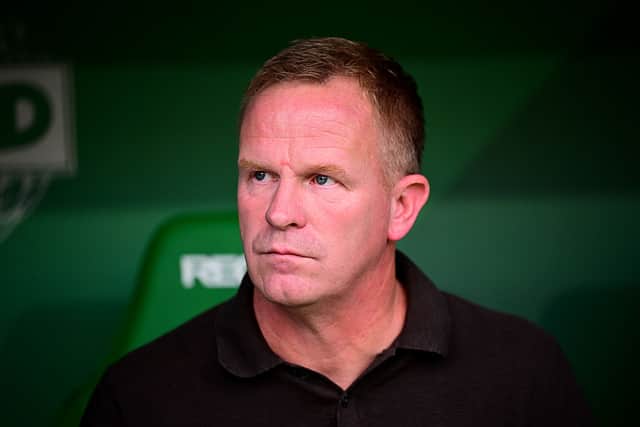 Wouter Vrancken, Head Coach of Heart of Midlothian looks on before the UEFA Conference League 2026/27 Play Off Round Second Leg match between SK Rapid and Heart of Midlothian
