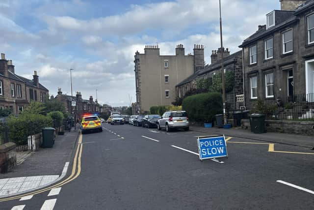 Restalrig Road was closed on Wednesday morning.