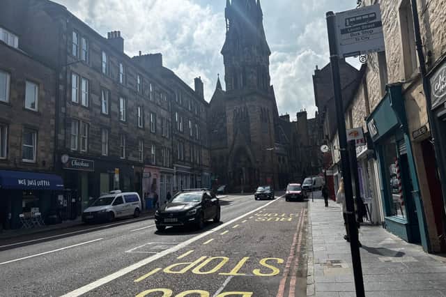 The bus stops on both sides of Leven Street had previously been used by Lothian Buses but are now only serviced by Houston's Coaches.